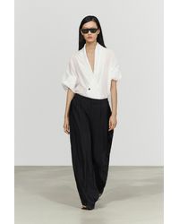MASSIMO DUTTI - Flowing Pleated Pants With Button Detail - Lyst
