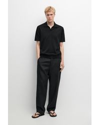 MASSIMO DUTTI - 100% Cotton Intarsia Knit Polo Shirt - Lyst