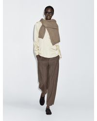 MASSIMO DUTTI - Pantalón Con Lana Barrel Fit - Lyst