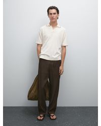 MASSIMO DUTTI - Knit Polo Shirt With Contrast Detail - Lyst
