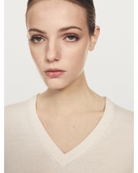 MASSIMO DUTTI - Jersey Punto Cuello Pico 100% Cashmere - Lyst