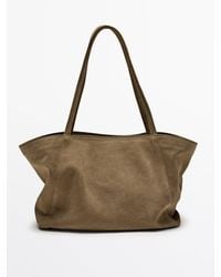 MASSIMO DUTTI - Half Icon Splitsuède Tas - Lyst