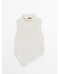 MASSIMO DUTTI - Knit Turtleneck Top With V Detail - Lyst