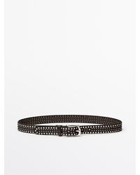 MASSIMO DUTTI - Nappaleren Riem Met Studs - Lyst