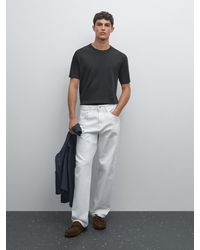 MASSIMO DUTTI - Camiseta Manga Corta Mezcla Algodón - Lyst