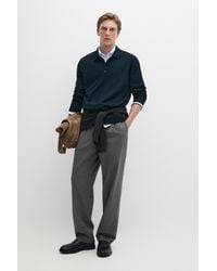 MASSIMO DUTTI - 100% Merino Wool Knit Polo Sweater - Lyst