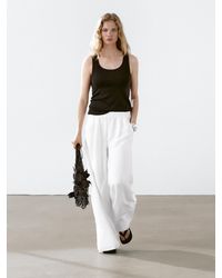 MASSIMO DUTTI - Pantalon Large Avec Surpiqûres Contrastantes - Lyst