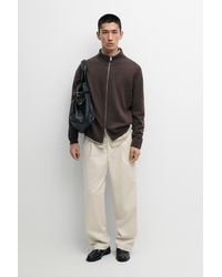 MASSIMO DUTTI - Wool Blend Zip-Detail Cardigan - Lyst