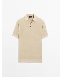 MASSIMO DUTTI - 100% Katoenen Polotrui Met Kabelmotief - Lyst