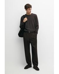 MASSIMO DUTTI - Wool Blend Round Neck Knit Sweater - Lyst