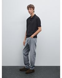 MASSIMO DUTTI - Polo En Maille De Laine Mélangée À Manches Courtes - Lyst
