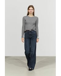 MASSIMO DUTTI - Cotton Blend Knit T-Shirt - Lyst