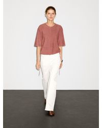 MASSIMO DUTTI - Suede Leather Top With Strap Detail - Lyst