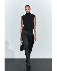 MASSIMO DUTTI - Wool Blend Mock Turtleneck Knit Top - Lyst