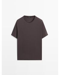 MASSIMO DUTTI - Regular Fit T-Shirt Met Ronde Hals - Lyst