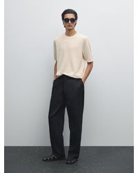 MASSIMO DUTTI - 100% Cotton Short Sleeve Knit Sweater - Lyst