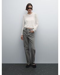 MASSIMO DUTTI - Cotton Blend High-Waist Straight-Leg Jeans - Lyst