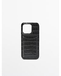 MASSIMO DUTTI - Iphone Pro Max 16 Handyhülle Aus Nappaleder - Lyst