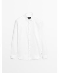 MASSIMO DUTTI - 100% Katoenen Oxford Overhemd Slim Fit - Lyst