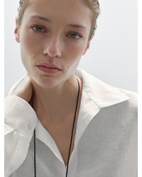 MASSIMO DUTTI - Camisa Cuello Abierto 100% Lino - Lyst
