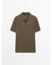 MASSIMO DUTTI - Tricot Polo Van Wolmix Met Korte Mouw - Lyst