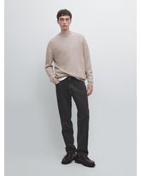 MASSIMO DUTTI - Wool Blend Crew Neck Knit Sweater - Lyst