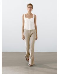 MASSIMO DUTTI - Cotton Blend Corset Top - Lyst
