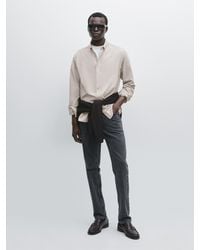 MASSIMO DUTTI - Camisa Micropana Regular Fit - Lyst