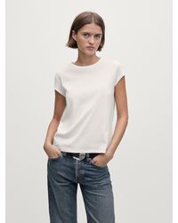 MASSIMO DUTTI - Camiseta Manga Corta Algodón Mercerizado - Lyst