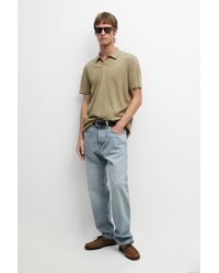 MASSIMO DUTTI - 100% Cotton V-Neck Knit Polo - Lyst