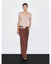 MASSIMO DUTTI - Top Escote Barco Cruzado 100% Algodón - Lyst