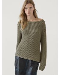 MASSIMO DUTTI - Cotton Blend Mouliné Knit Sweater - Lyst