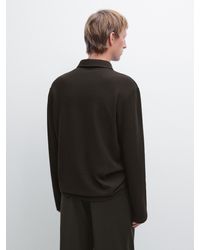 MASSIMO DUTTI - Polo Manches Longues Texturé - Lyst