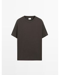 MASSIMO DUTTI - T-Shirt Van Katoenmix Met Korte Mouw - Lyst