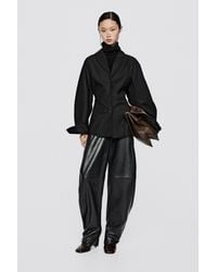 MASSIMO DUTTI - Poplin Shirt With Tuxedo-Style Collar - Lyst