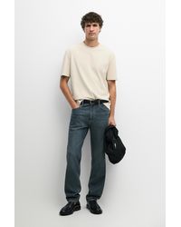 MASSIMO DUTTI - Contrast Neck Short Sleeve T-Shirt - Lyst