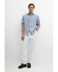 MASSIMO DUTTI - 100% Linen Regular Fit Gingham Shirt - Lyst