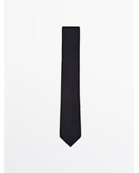 MASSIMO DUTTI - Cotton And Silk Blend Twill Tie - Lyst