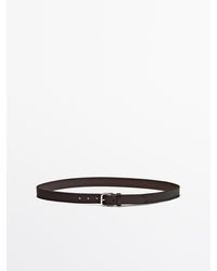 MASSIMO DUTTI - Riem Van Nappaleer Met Vierkante Gesp - Lyst