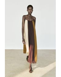 MASSIMO DUTTI - Flowing Midi Dress With Straps - Lyst