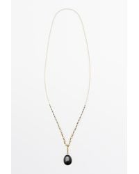 MASSIMO DUTTI - Chain Necklace With Beads And Onyx Stone - Lyst
