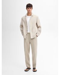 MASSIMO DUTTI - Giacca Camicia Da Completo 100% Lino - Lyst
