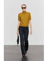 MASSIMO DUTTI - Wool-Cashmere Blend Short Sleeve Knit Sweater - Lyst