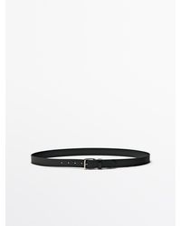 MASSIMO DUTTI - Riem Van Nappaleer Met Vierkante Gesp - Lyst