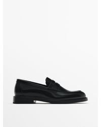 MASSIMO DUTTI - Leather Penny Loafers - Lyst