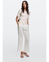 MASSIMO DUTTI - 100% Linen Cropped Flare Fit Pants - Lyst