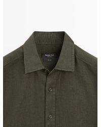 MASSIMO DUTTI - Slim Fit 100% Linen Shirt - Lyst