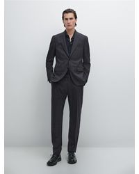 MASSIMO DUTTI - Blazer Da Completo A Quadri 100% Lana - Lyst