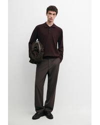 MASSIMO DUTTI - 100% Cotton Knit Polo Sweater - Lyst