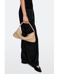 MASSIMO DUTTI - Nappa Leather Woven Croissant Bag - Lyst